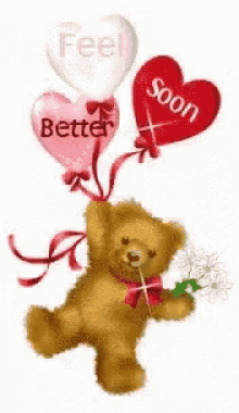 Get Well Soon Feel Better Soon GIF - Get Well Soon Feel Better Soon Teddy Bear GIFs