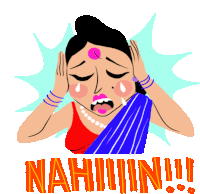 Aunty Saying Nahiiiin Sticker - Modern Parivar Sad Worried Stickers