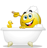 Taking A Bath Smiling Sticker - Taking A Bath Smiling Emoji Stickers