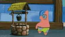 Patrick Jumping Into Well GIF - Patrick Jumping Into Well Under Water Well GIFs