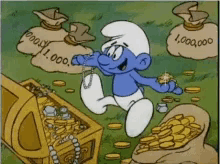 gold money treasure smurf the smurfs gold money treasure smurf the smurfs
