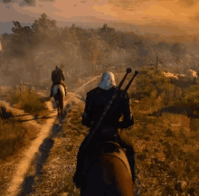 witcher geralt the witcher horse riding fantasy