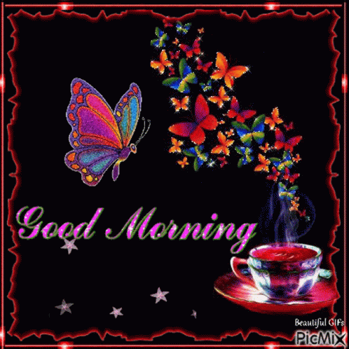 Morning Good Morning GIF - Morning Good Morning Butterfly - Disco...