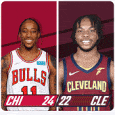 Chicago Bulls (24) Vs. Cleveland Cavaliers (22) First-second Period Break GIF - Nba Basketball Nba 2021 GIFs