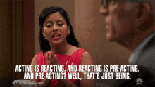 Acting Is Reacting And Reacting Is Pre Acting And Pre Acting Well Thats Just Being Jameela Jamil GIF - Acting Is Reacting And Reacting Is Pre Acting And Pre Acting Well Thats Just Being Jameela Jamil Ted Danson GIFs