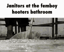 femboy janitors sweeping hooters bathroom