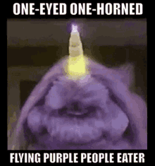 One Eyed One Horned Flying Purple People Eater GIF - One Eyed One Horned Flying Purple People Eater Sheb Wooley GIFs
