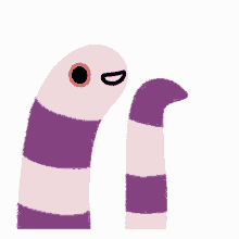 wormy purple wormy wagging tail tail wag shove