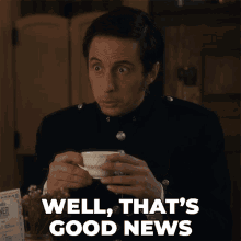 Well Thats Good News George Crabtree GIF - Well Thats Good News George Crabtree Murdoch Mysteries GIFs