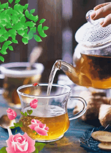 Tea Tea Cup GIF - Tea Tea Cup Rose GIFs