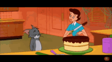 tom and jerry hungry greedy cat eat all cake