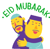 Jyotish Hugging Friend Eid Mubarak Sticker - Jyotish Jaanta Hai Eid Mubarak Happy Festival Stickers