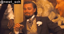 Django Unchained Leonardo Dicaprio GIF - Django Unchained Leonardo Dicaprio Meme Wine Glass Epic Face Expression GIFs