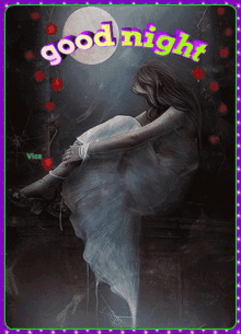 Good Night Girl GIF - Good Night Girl Moonlight GIFs