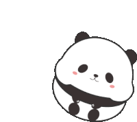 Panda Rolling Sticker - Panda Rolling Cute Stickers