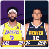 Los Angeles Lakers (28) Vs. Denver Nuggets (24) First-second Period Break GIF - Nba Basketball Nba 2021 GIFs