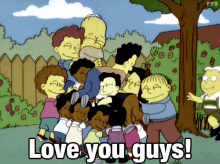 the simpsons homer spimson love you guys cartoon hugs