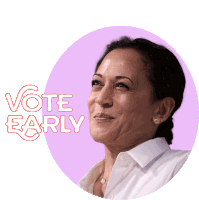 Vote Early Kamala Harris Sticker - Vote Early Kamala Harris Joe Biden Stickers