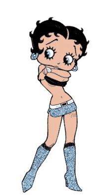 betty boop animated glitters sparkling take it off