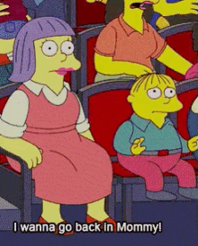 simpsons mommy ralph scared go back in mommy