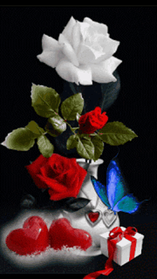 love heart flower vase gif