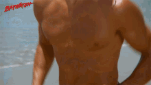 jogging by the beach muscled man fit muscular