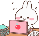 Bunny Laptop Sticker - Bunny Laptop Work Stickers