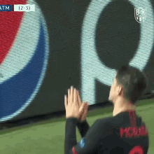 alvaro morata atletico madrid champions league celebrating pray