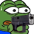 Pepe Pepe The Frog Sticker - Pepe Pepe The Frog Gun Stickers