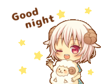 Sheep Anime Sticker - Sheep Anime Good Night Stickers