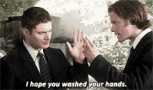 I Hope You Washed Your Hands Supernatural GIF - I Hope You Washed Your Hands Supernatural Sam Winchester GIFs