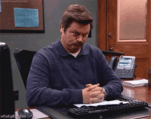 Parks And Rec Ron Swanson GIF - Parks And Rec Ron Swanson Huh GIFs