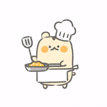 rabbit blushed cute cooking chef