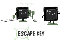 Downsign Escape Key Sticker - Downsign Escape Key Keyboard Stickers