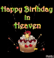 Happyheavenlybirthday Cupcake GIF - Happyheavenlybirthday Birthday Cupcake GIFs