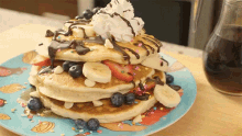 Pancakes Whipped Cream GIF - Pancakes Whipped Cream Chocolate Syrup GIFs