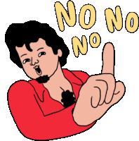Mas Agus Moving His Shoulders And Fingers Playfully Saying No No No In English Sticker - Dangdut Koplo Finger Shake No Stickers