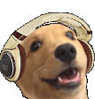 Dog Headphones Sticker - Dog Headphones Jump Stickers