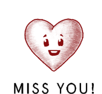 Miss You Heart Sticker - Miss You Heart Beating Heart Stickers