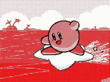 kirby surfing sea video game
