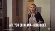 Are You Chidi Ana Kendrick Kristen Bell GIF - Are You Chidi Ana Kendrick Kristen Bell Eleanor Shellstrop GIFs