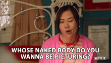 Whose Naked Body Do You Wanna Be Picturing Eleanor Wong GIF - Whose Naked Body Do You Wanna Be Picturing Eleanor Wong Never Have I Ever GIFs