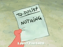 Patrick Star To Do List GIF - Patrick Star To Do List Nothing GIFs
