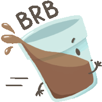 Chai Runs Away Saying "Brb" Sticker - Chai And Biscuit Choco Drink Chocolate Milk Stickers
