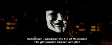 Guy Fawkes V For Vendetta GIF - Guy Fawkes V For Vendetta Remember GIFs