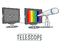 Downsign Telescope Sticker - Downsign Telescope Television Stickers