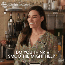 Do You Think A Smoothie Might Help Twyla GIF - Do You Think A Smoothie Might Help Twyla Sarah Levy GIFs