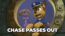 Paw Patrol Chase Passes Out GIF - Paw Patrol Chase Passes Out Fainted GIFs