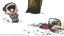 Calvin And Hobbes Susie GIF - Calvin And Hobbes Susie Snow Fight GIFs