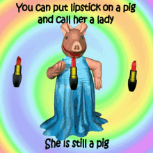 Lipstick On A Pig Pig In A Dress GIF - Lipstick On A Pig Lipstick Pig In A Dress GIFs